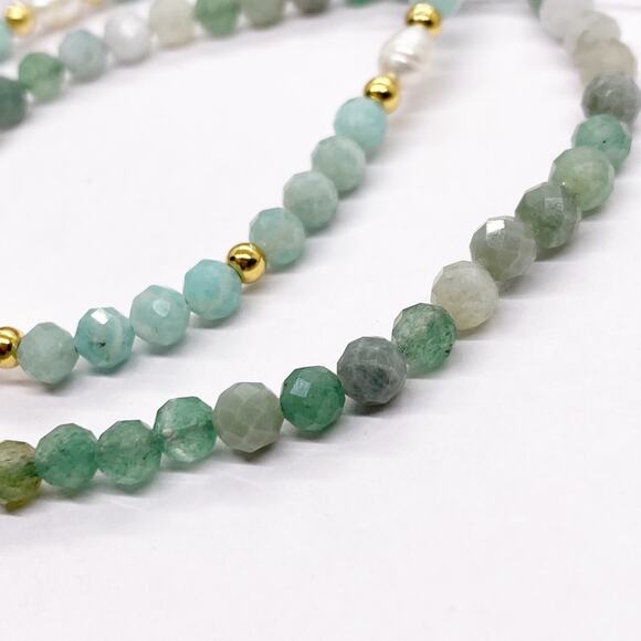 NEW Jade Stone & Amazonite Stone Layering Bracelet Set - Picture 7 of 12
